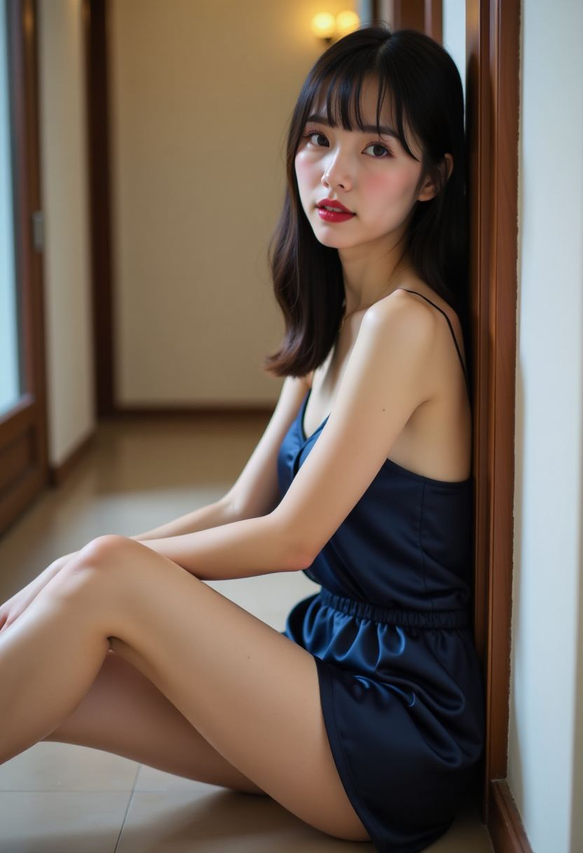 短剧主角在雨夜街头相遇的剧情画面
